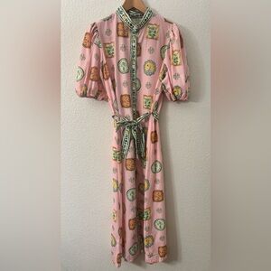 Pink Patterned Maxi Dress